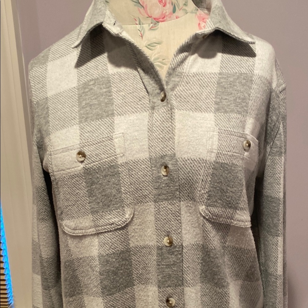 Faherty Gray Plaid Button Down Shirt - image 2
